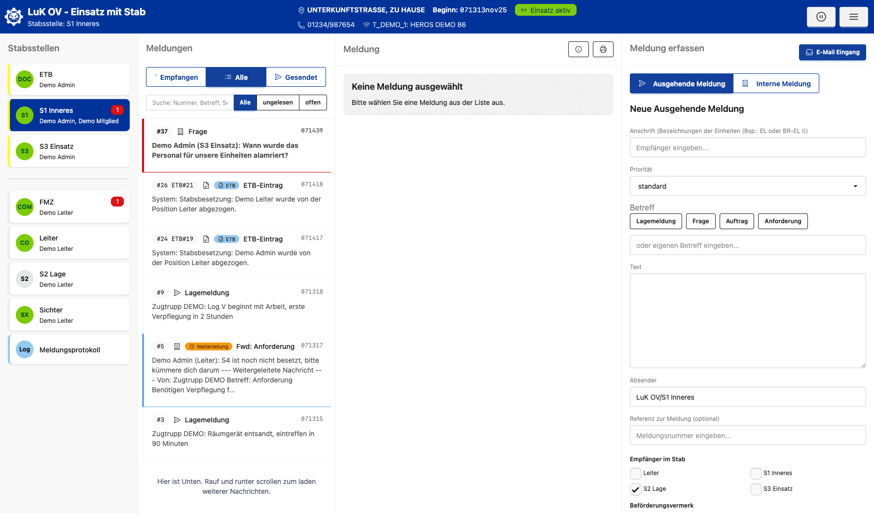 Desk Vollstab alle Positionen